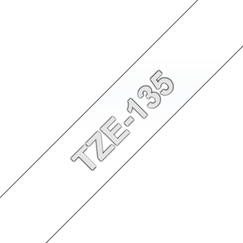 Consumabile - Brother TZe-135, Banda Originala de Etichete 12 mm, Alb pe Transparent