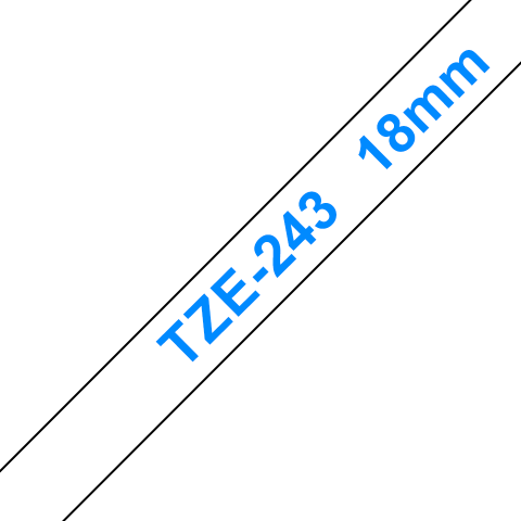 Benzi Brother P-Touch - Brother TZe-243 Bandă Etichete Laminată 18mm, Albastru pe Alb - Etichetare Clară și Profesională