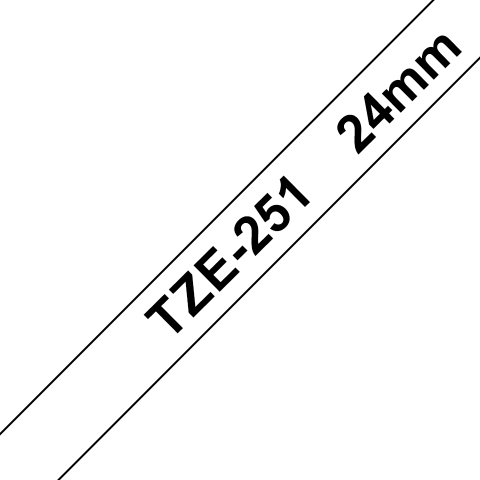 Benzi Brother P-Touch - Brother TZe-251 Bandă Etichete Laminată 24mm, Negru pe Alb - Etichetare Clară și Profesională