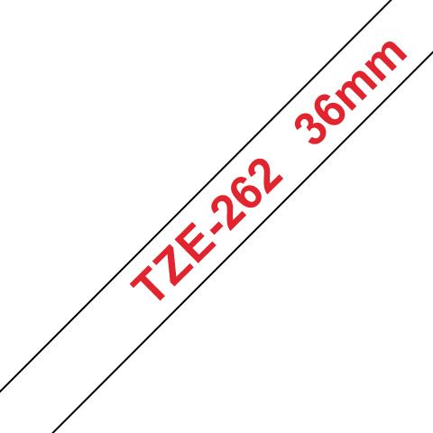 Benzi Brother P-Touch - Brother TZe-262 Bandă Etichete Laminată 36mm, Roșu pe Alb - Etichetare Vizibilă și Durabilă