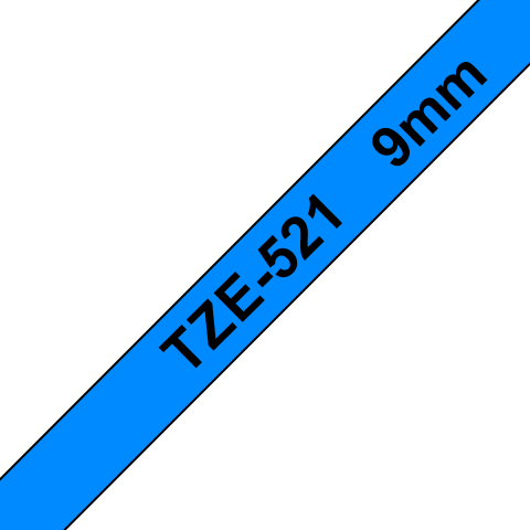 Benzi Brother P-Touch - Brother TZe-521 Bandă Etichete Laminată 9mm, Negru pe Albastru - Etichetare Profesională
