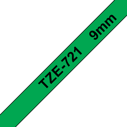 Benzi Brother P-Touch - Brother TZe-721, Bandă Etichete Laminată, negru pe verde, 9mm