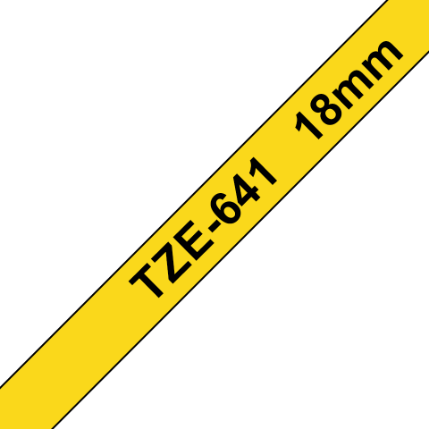 Benzi Brother P-Touch - Brother TZe-641 Bandă Etichete Laminată 18mm, Negru pe Galben - Etichetare Vizibilă și Rezistentă