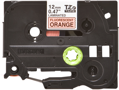 Brother TZe-B31 Bandă Etichete Laminată 12mm, Negru pe Portocaliu Fluorescent - Etichete Vizibile și Durabile [1]
