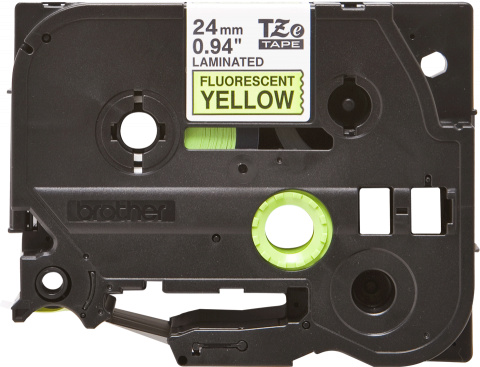 Brother TZe-C51 Bandă Etichete Laminată Fluorescentă 24mm, Negru pe Galben - Etichetare Vizibilă și Durabilă [1]