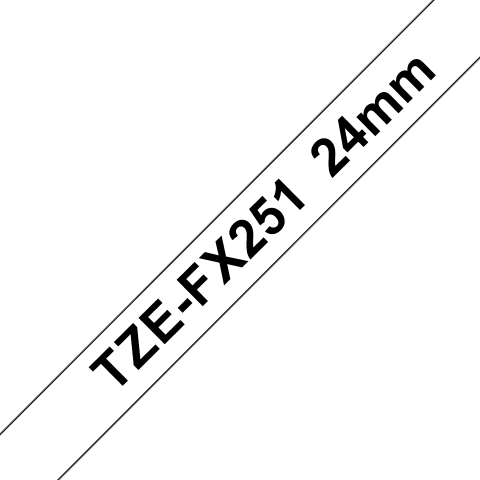 Benzi Brother P-Touch - Brother TZe-FX251 Bandă Etichete Laminată Flexi ID 24mm, Negru pe Alb - Etichetare Flexibilă și Durabilă
