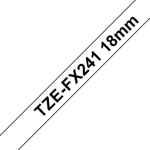Benzi Brother P-Touch - Brother TZe-FX241 Bandă Etichete Laminată Flexibilă ID 18mm, Negru pe Alb - Etichetare Flexibilă și Durabilă