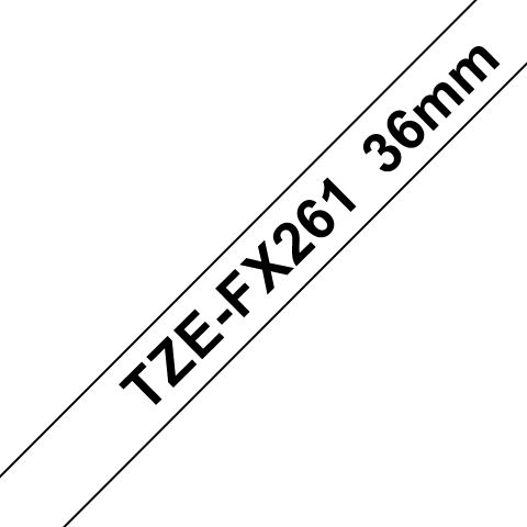 Benzi Brother P-Touch - Brother TZe-FX261 Bandă Etichete Laminată Flexi ID 36mm, Negru pe Alb - Etichetare Flexibilă și Durabilă