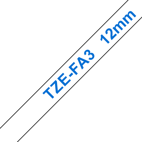 Benzi Brother P-Touch - Brother TZe-FA3 Bandă Textilă 12mm, Albastru pe Alb - Etichetare Durabilă pentru Țesături