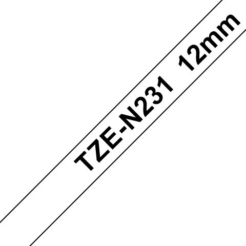 Benzi Brother P-Touch - Brother TZe-N231, Bandă de etichete, negru pe alb, 12mm