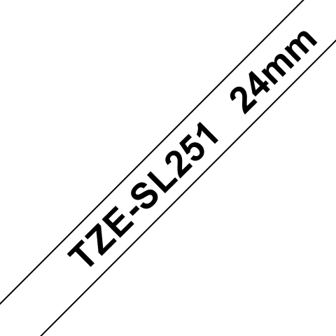 Benzi Brother P-Touch - Brother TZe-SL251 Bandă Etichete cu Auto-laminare 24mm, Negru pe Alb - Etichetare Clară și Rezistentă