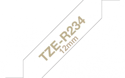 Benzi Brother P-Touch - Brother TZe-R234 Bandă Etichete Laminată Tip Panglică 12mm, Auriu pe Roz - Etichetare Decorativă și Eleganță