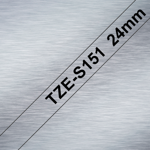 Brother TZe-S151 Bandă Etichete Laminată Puternic Adezivă 24mm, Negru pe Transparent - Etichetare Durabilă și Discretă