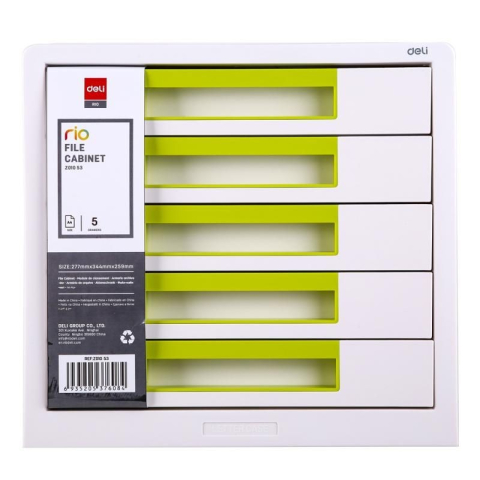 Papetărie / Birotică - Cabinet 5 Sertare Alb/vernil Deli