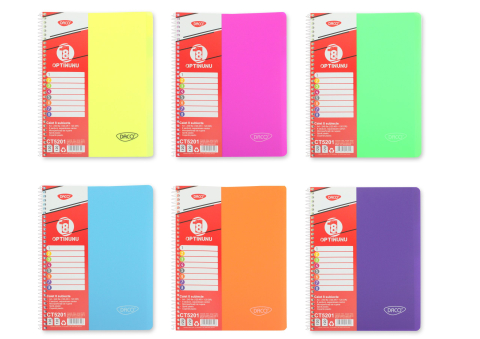 Caiete - Caiet A4 240 file 8 subiecte coperta plastic spira DACO