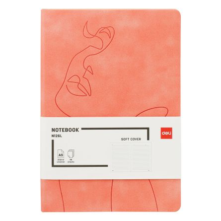 Papetărie / Birotică - Caiet A5 96F Cop Piele N126L Deli Piersica