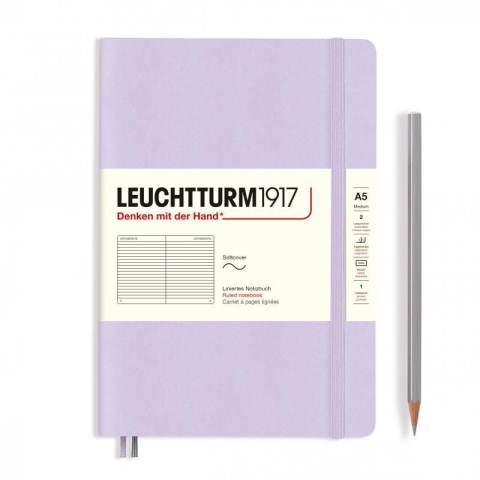 Rechizite Școlare - Caiet A5 DR. Cop. Flex. Lila Leuchtturm