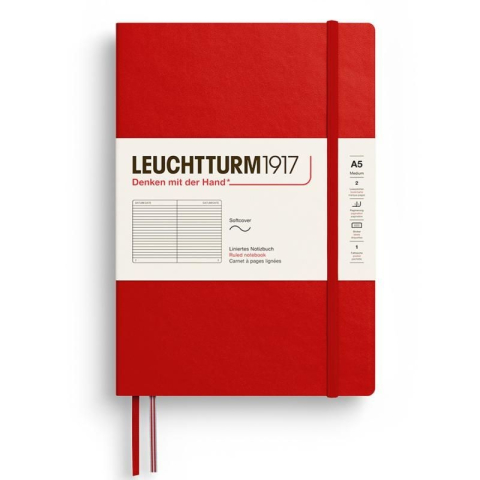 Rechizite Școlare - CAIET A5 DR COP. FLEXIBILA ROSU CHERRY LEUCHTTURM