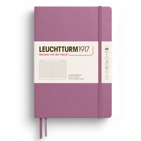 Rechizite Școlare - Caiet A5 DR Cop. Rigida Dusty Rose Leuchtturm