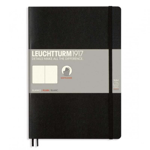 Rechizite Școlare - Caiet B5 DR Negru Cop. Flexibila Leuchtturm