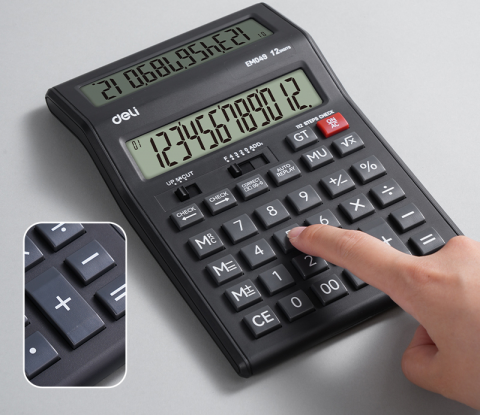 Calculator Birou 12 Dig Display Dublu M049 Deli [2]