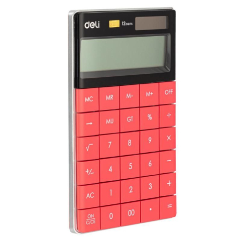 Calculatoare de Birou - CALCULATOR BIROU 12DIG MODERN ROSU DELI