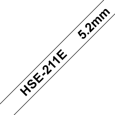 Benzi Brother P-Touch - Casetă cu bandă pentru tuburi termocontractibile Brother HSE-211E originală - negru pe alb, lățime de 5,2 mm