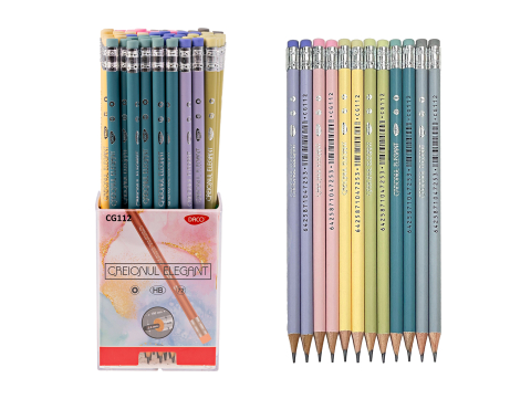 Instrumente de scris - Creion negru cu radiera DACO Elegant CG112