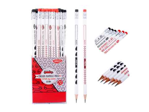 Instrumente de scris - Creion negru cu radiera Numele meu HB DACO