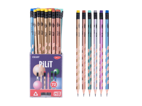 Instrumente de scris - Creion negru cu radiera Pilit HB DACO