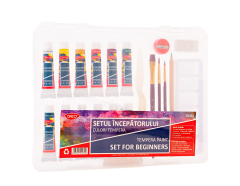 Accesorii pentru Pictură - Culori tempera 12 ml setul incepatorului DACO