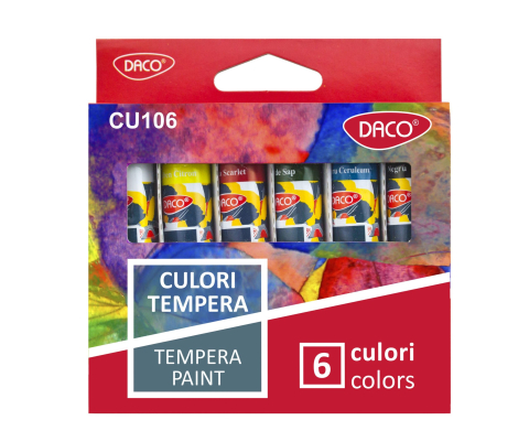 Accesorii pentru Pictură - Culori tempera 6 culori 12 ml DACO