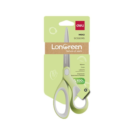 Foarfeca Birou 18Cm Culori Pastel Longreen Pl Reciclat Deli [1]