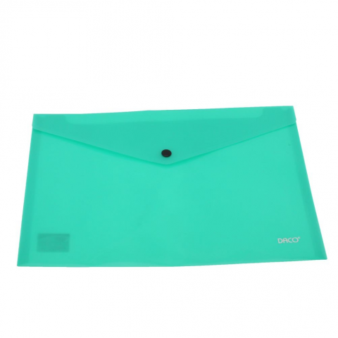 Mape - Mapă plastic plic cu capsă A4 Verde DACO