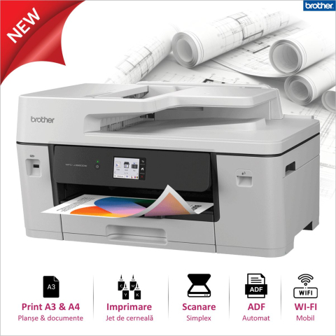 Inkjet - Multifuncțional A3 inkjet, Wireless, MFC-J3660DW BROTHER
