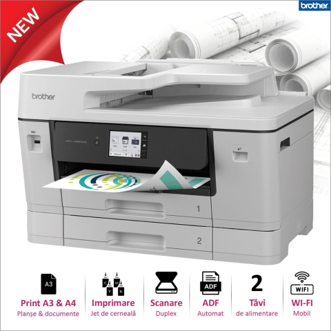 Multifunctionale - Multifuncțional A3 inkjet, Wireless, MFC-J3960DW BROTHER