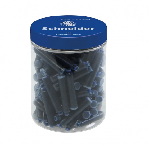 Rezerve Pixuri / Cerneală - Patron Stilou Schneider, 100 buc, Albastru