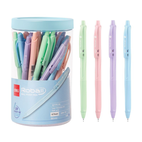 Papetărie / Birotică - Pix Cu Mecanism 0.7mm Corp Pastel Albastru Roball Deli