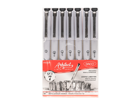 Linere - Pix liner grafic Arhitect 1-0.05 mm set 7 DACO