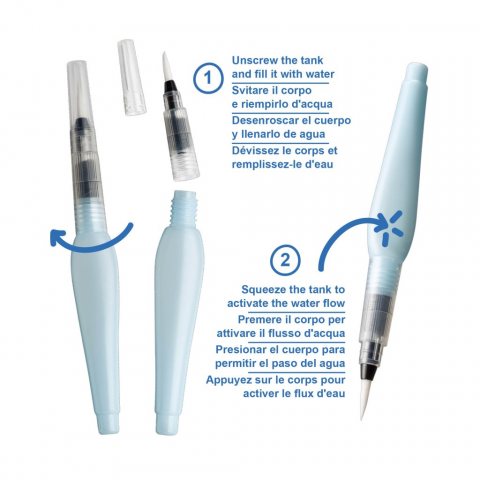 Pensula cu rezervor Water Brush set 3 bucati Carioca [1]