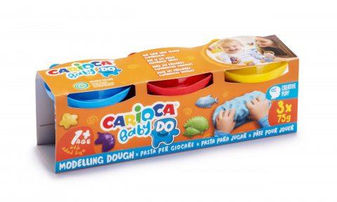Plastilină - Plastilina Usoara 3X75G Baby Carioca 43179