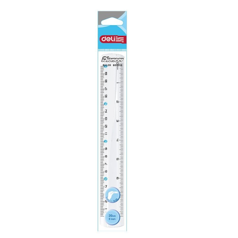 Rigla 20Cm Transparenta Deli [1]