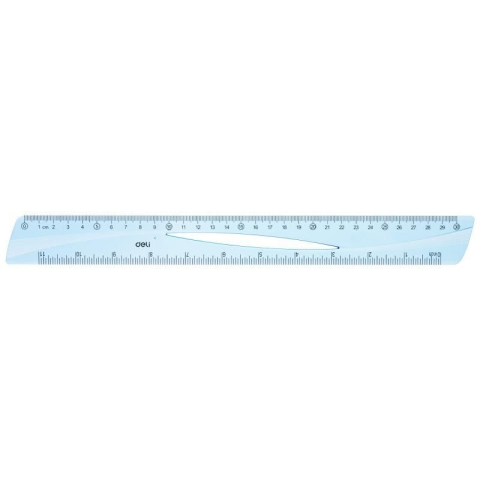 Rigle - Rigla 30Cm Albastra Transparenta Deli