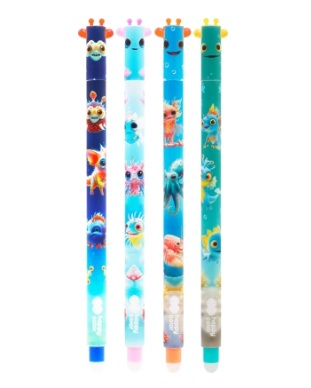 Papetărie / Birotică - Roller gel cu rescriere, 0.5 mm, albastru, Aqua Cuties, Happy Color
