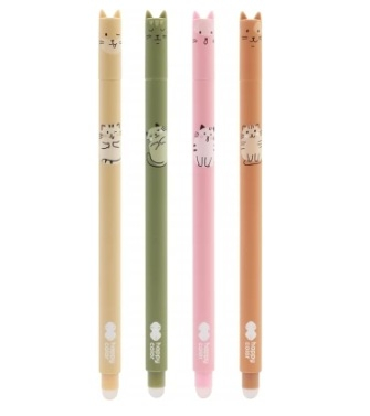 Papetărie / Birotică - Roller gel cu rescriere, 0.5 mm, albastru, Warm Kitty, Happy Color