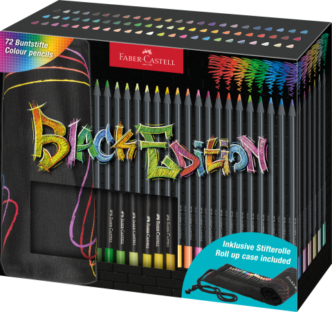 Creioane Colorate - ROLLUP 72 CREIOANE COLORATE BLACK EDITION FABER-CASTELL