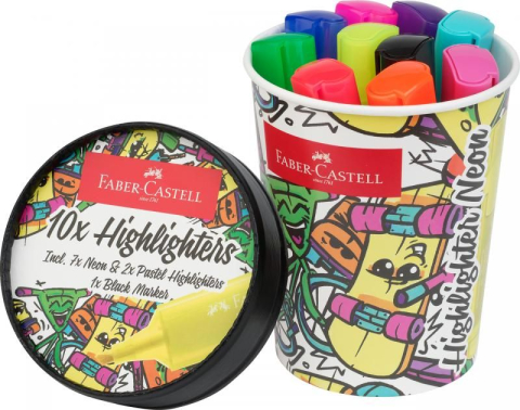 SET 10 TEXTMARKERE SUPERFLUORESCENTE EDITIE SPECIALA CUTIE INGHETATA FABER-CASTELL [1]