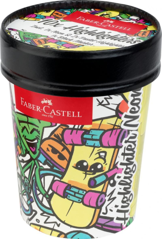 Markere / Textmarkere - SET 10 TEXTMARKERE SUPERFLUORESCENTE EDITIE SPECIALA CUTIE INGHETATA FABER-CASTELL
