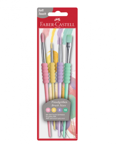 Papetărie / Birotică - Set 4 Pensule Soft Touch Pastel Faber-Castell