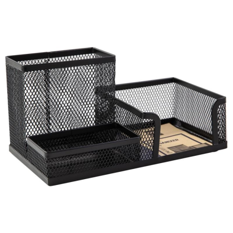 Suport Accesorii Birou - Suport Birou 3 CoMPartimente Deli Negru